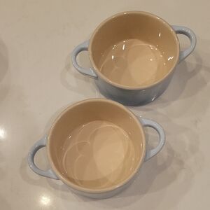2 Le Creuset Baby Blue/ Coastal Blue Serving Dishes